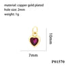 Inlaid Color Zircon Love Heart-shaped Necklace Bracelet Pendant Diy Decorative Pendant Handmade Materials Semi-finished Products Wholesale