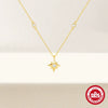 Inlaid Zircon Star S925 Sterling Silver Necklace For Women With Electroplating And Gipsophila Pumpkins Design
