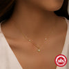 Inlaid Zircon Star S925 Sterling Silver Necklace For Women With Electroplating And Gipsophila Pumpkins Design