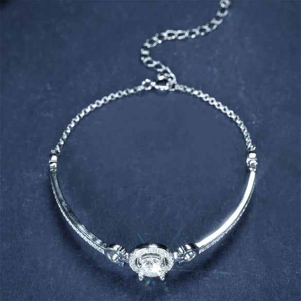 Inlay Round Brilliant Cut GRA Certificate Bracelets