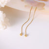 Ins Cold Style Simple Niche Mini Steel Ball Long Ear Wire Titanium Steel Plated 18K True Gold Earrings