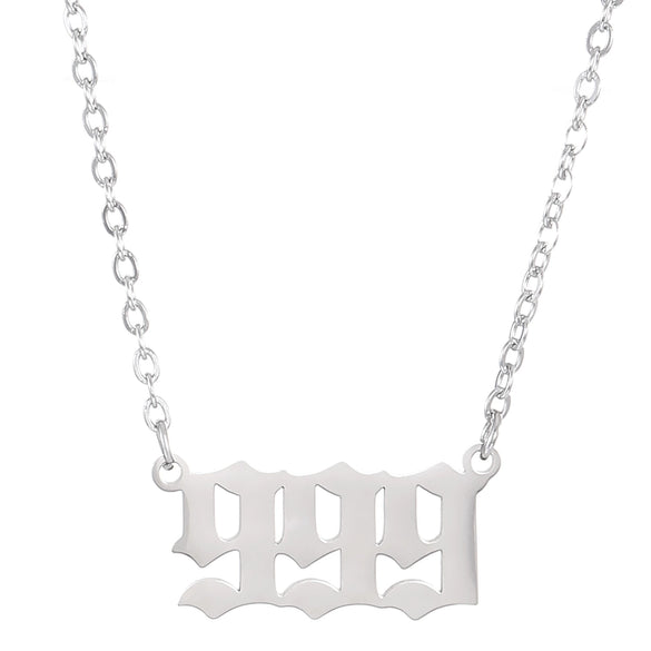 Ins Cool Style Titanium Steel Necklace With Arabic Numeral Pattern For Women Electroplated