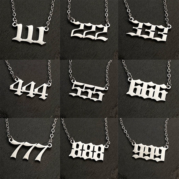 Ins Cool Style Titanium Steel Necklace With Arabic Numeral Pattern For Women Electroplated