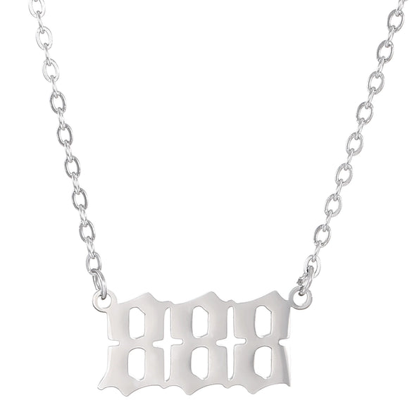 Ins Cool Style Titanium Steel Necklace With Arabic Numeral Pattern For Women Electroplated