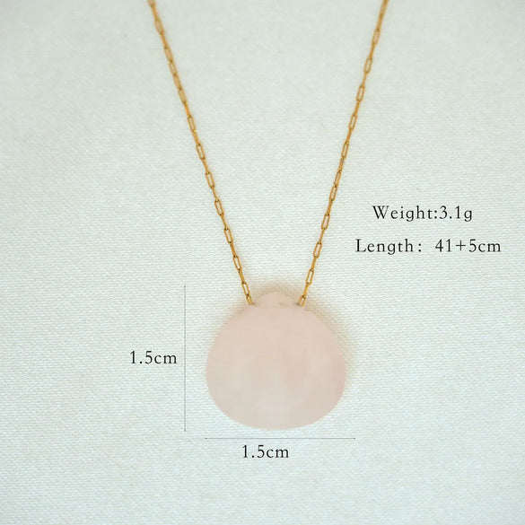 Simple Style Water Droplets Natural Stone Titanium Steel Plating Women'S Pendant Necklace