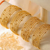 Ins Retro Fashion Multilayer Twist String Steel Ball Titanium Steel Open Bracelet 18K Gold Plated