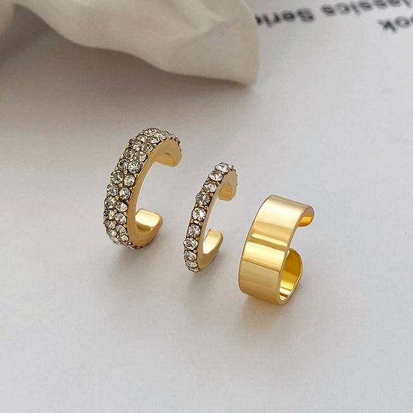 Ins Simple Alloy Geometric Ear Clip For Women With Electroplating Design