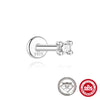 Ins Simple Petal Mosan Broken Diamond Earrings S925 Sterling Silver Thread Puncture Geometric Zirconia Design Unisex