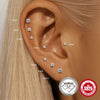 Ins Simple Petal Mosan Broken Diamond Earrings S925 Sterling Silver Thread Puncture Geometric Zirconia Design Unisex