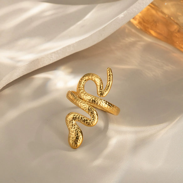 Ins Snake Ring Simple Fashion Women's Jewelry Accessories In Stainless Steel With Geometric Shape And Electroplating