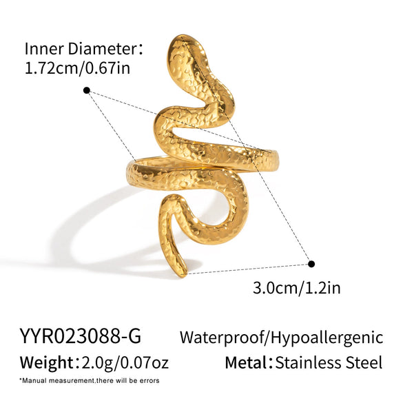 Ins Snake Ring Simple Fashion Women's Jewelry Accessories In Stainless Steel With Geometric Shape And Electroplating