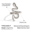 Ins Snake Ring Simple Fashion Women's Jewelry Accessories In Stainless Steel With Geometric Shape And Electroplating