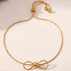 Ins Style Bow Shape Titanium Steel And Stainless Steel Electroplated Women's Bracelet