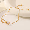 Ins Style Bow Shape Titanium Steel And Stainless Steel Electroplated Women's Bracelet