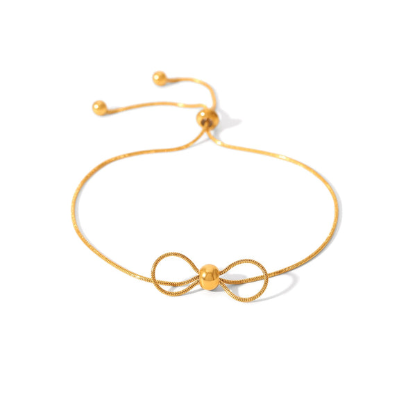 Ins Style Bow Shape Titanium Steel And Stainless Steel Electroplated Women's Bracelet