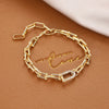 Ins Style Box Alloy Rhinestones Opal Women'S Bracelets 1 Piece