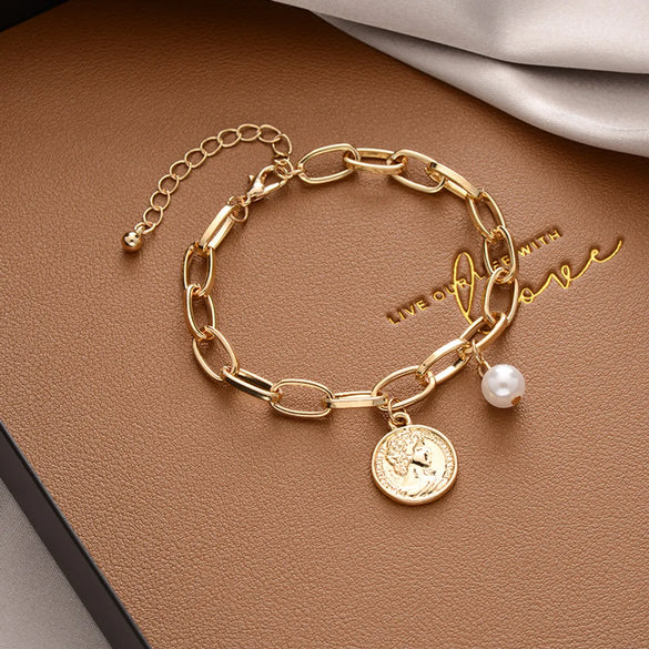 Ins Style Box Alloy Rhinestones Opal Women'S Bracelets 1 Piece