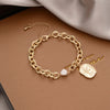Ins Style Box Alloy Rhinestones Opal Women'S Bracelets 1 Piece
