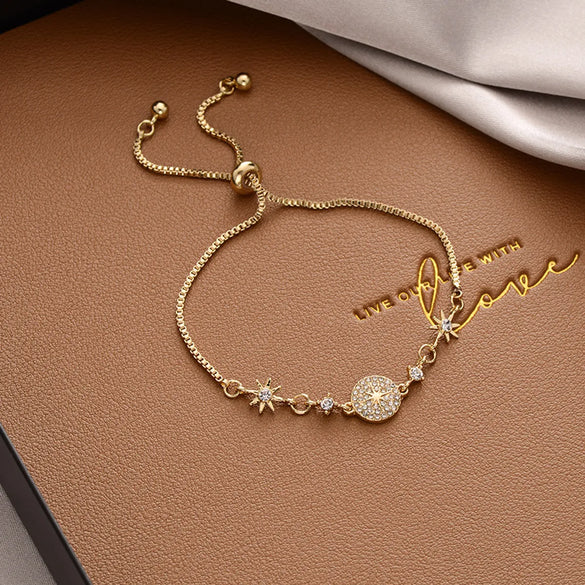 Ins Style Box Alloy Rhinestones Opal Women'S Bracelets 1 Piece