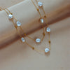 Ins Style Casual Irregular Titanium Steel Pearl Plating 18k Gold Plated Layered Necklaces