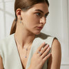 Ins Style Copper Zircon Pendant Necklace Water Drop Shape Cross Chain Electroplated Women's Jewelry