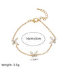 Ins Style Cute Sweet Heart Zircon Butterfly Diamond Bracelet For Women Made Of Copper And Plastic