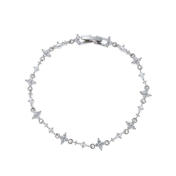 Ins Style Cute Sweet Heart Zircon Butterfly Diamond Bracelet For Women Made Of Copper And Plastic