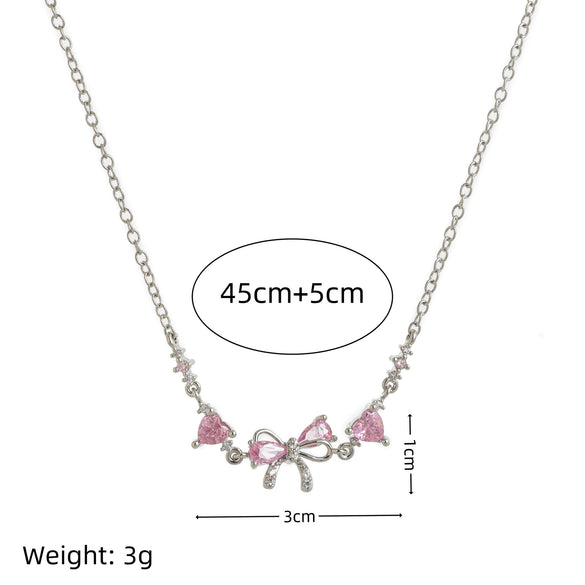 Ins Style Cute Sweet Heart Zircon Butterfly Diamond Bracelet For Women Made Of Copper And Plastic