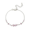 Ins Style Cute Sweet Heart Zircon Butterfly Diamond Bracelet For Women Made Of Copper And Plastic