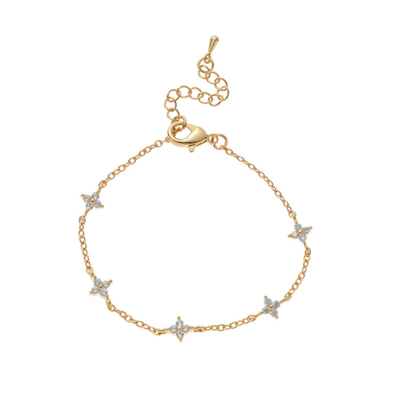 Ins Style Cute Sweet Heart Zircon Butterfly Diamond Bracelet For Women Made Of Copper And Plastic