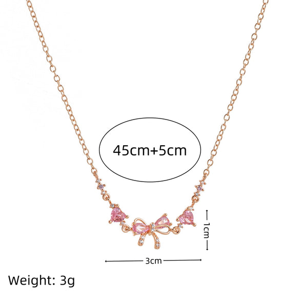 Ins Style Cute Sweet Heart Zircon Butterfly Diamond Bracelet For Women Made Of Copper And Plastic