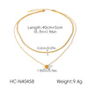 Ins Style Doublelayer Gold Plated Stainless Steel Necklace With Heart Bow Tie Star Geometric Shapes For Women
