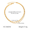 Ins Style Doublelayer Gold Plated Stainless Steel Necklace With Heart Bow Tie Star Geometric Shapes For Women