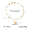 Ins Style Doublelayer Gold Plated Stainless Steel Necklace With Heart Bow Tie Star Geometric Shapes For Women