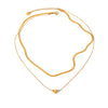 Ins Style Doublelayer Gold Plated Stainless Steel Necklace With Heart Bow Tie Star Geometric Shapes For Women
