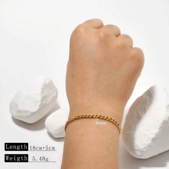 Ins Style Geometric Golden Stainless Steel Adjustable Multiple Chain Type Bracelet Clavicle Chain Neck Chain With Electroplating