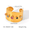 Ins Style Geometric Stainless Steel Women's Ring Inlaid With Zircon
