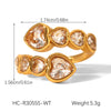 Ins Style Geometric Stainless Steel Women's Ring Inlaid With Zircon