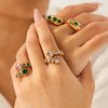 Ins Style Geometric Stainless Steel Women's Ring Inlaid With Zircon