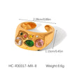Ins Style Geometric Stainless Steel Women's Ring Inlaid With Zircon