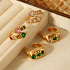 Ins Style Geometric Stainless Steel Women's Ring Inlaid With Zircon