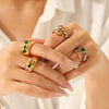 Ins Style Geometric Stainless Steel Women's Ring Inlaid With Zircon