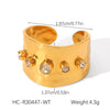 Ins Style Geometric Stainless Steel Women's Ring Inlaid With Zircon