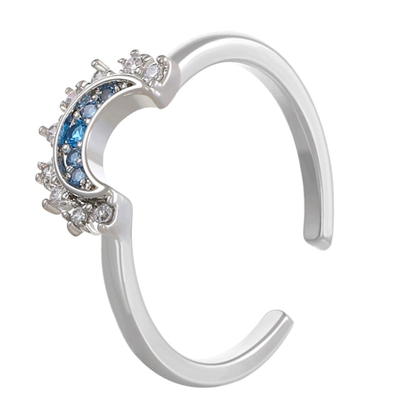 Ins Style Jewelry Set For Women With Sun Moon And Stars Pattern Copper With Set Diamonds And Rhinestones