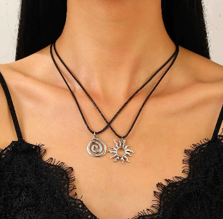 Ins Style Jewelry Set For Women With Sun Moon And Stars Pattern Copper With Set Diamonds And Rhinestones