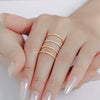 Ins Style Micropaved Zircon Ultrafine Index Finger Ring Titanium Steel Pvd 18K Gold Plated Tail Ring