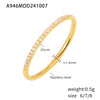 Ins Style Micropaved Zircon Ultrafine Index Finger Ring Titanium Steel Pvd 18K Gold Plated Tail Ring