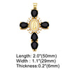 Ins Style Portrait Cross Copper Plating Inlay Zircon 18k Gold Plated Pendants Jewelry Accessories