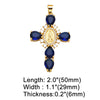 Ins Style Portrait Cross Copper Plating Inlay Zircon 18k Gold Plated Pendants Jewelry Accessories