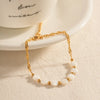 Wholesale Jewelry INS Style Simple Style Round 304 Stainless Steel Beaded Pearl Plating Bracelets Necklace